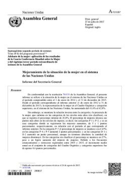 Mejoramiento de la situación de la mujer en el sistema de las Naciones Unidas: Informe del Secretario General (2017)